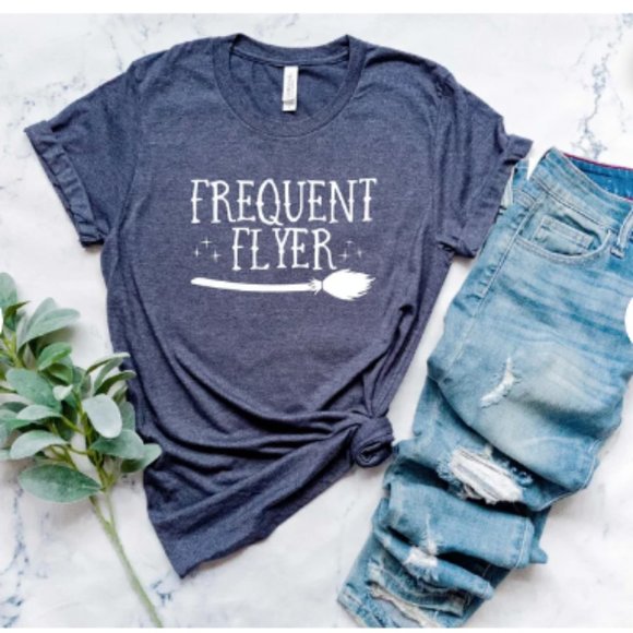 Frequent Flyer Shirt Halloween Shirt Fall Shirts Broomstick Shirt
